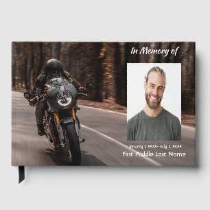Guest Book Memorial Photo Custom Motorcycle Biker