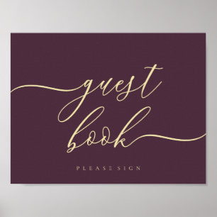 Guest Book Midnight Fig Simple Signature