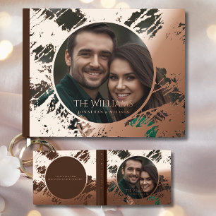 Guest Book Moody Brown Elegant Foil Guestbooks