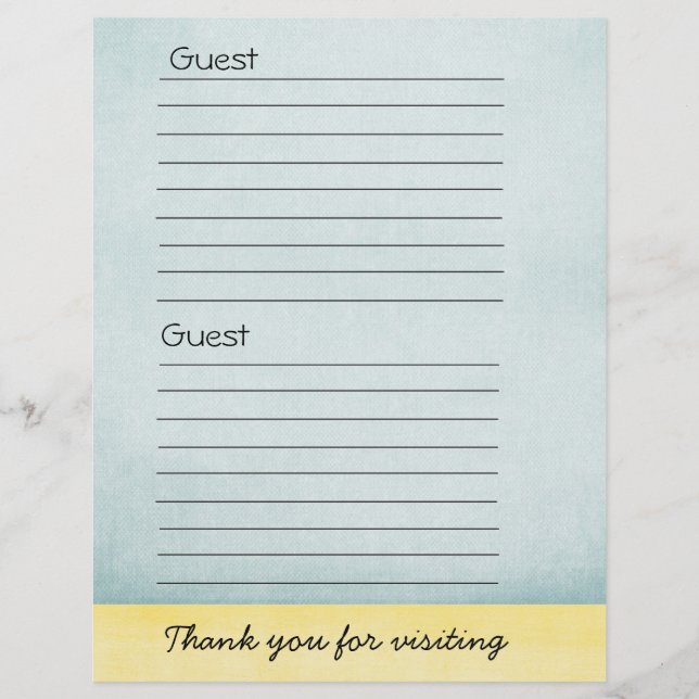 Guest book Paper (Front)
