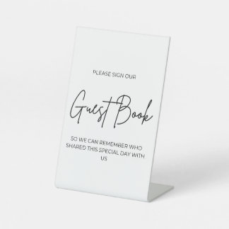 Guest Book Pedestal Sign, 4" X 6" Sign