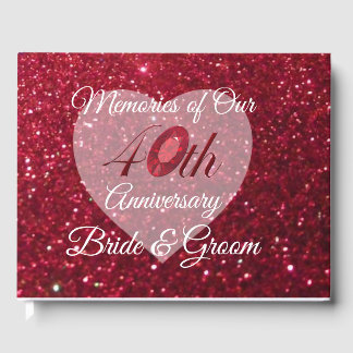 Guest Book - Personalise 40th Anniversary Keepsake