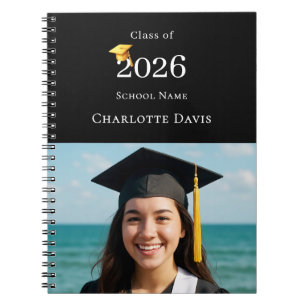Guest Book Photo Modern Black Graduation Party