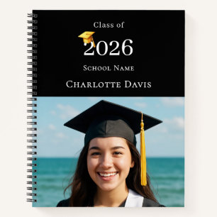 Guest Book Photo Modern Black Graduation Party