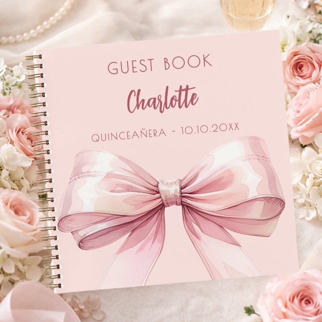 Guest book pink bow Quinceanera (Creator Uploaded)