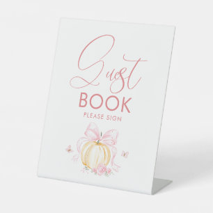 Guest Book Pumpkin Fall Baby Shower Table Sign