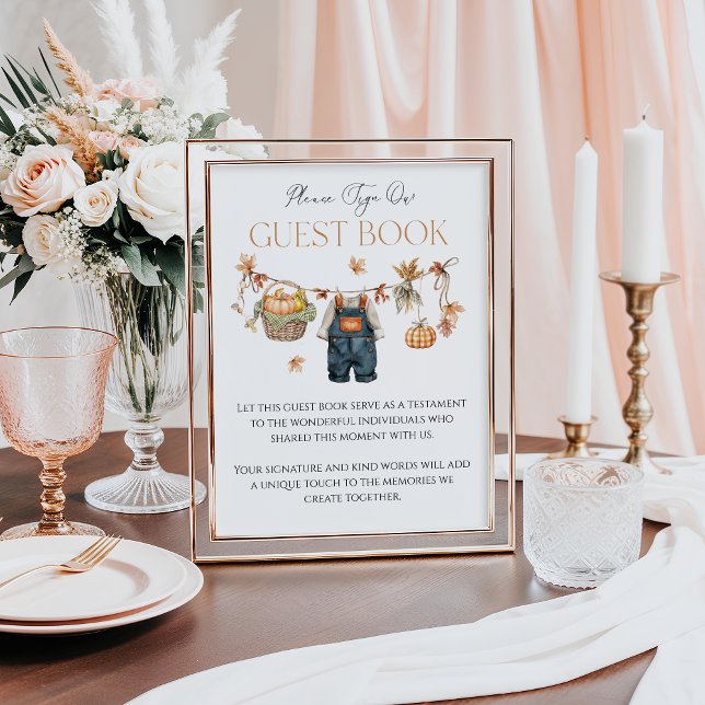 Guest Book Sign Pumpkin Rustic Fall Baby Shower (Creator Uploaded)