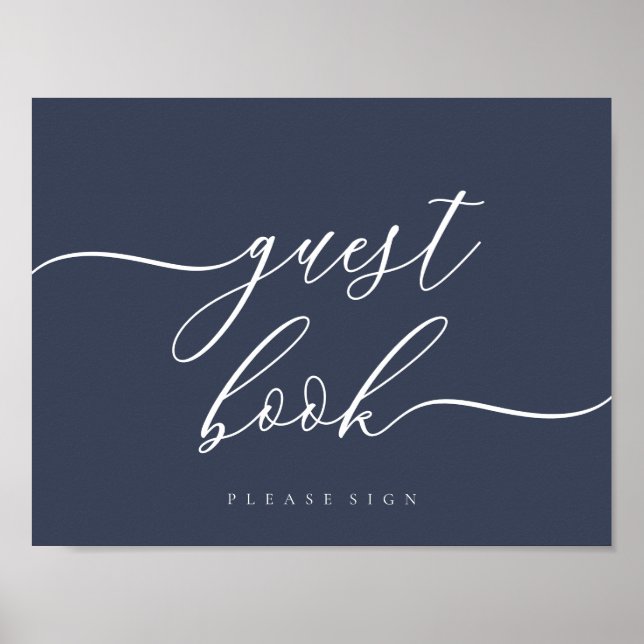 Guest Book Sign simple Navy (Front)