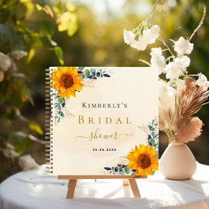 Guest book sunflowers eucalyptus bridal shower
