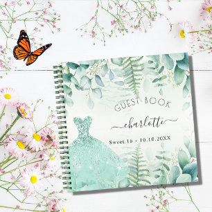 Guest book Sweet 16 eucalyptus greenry woodland