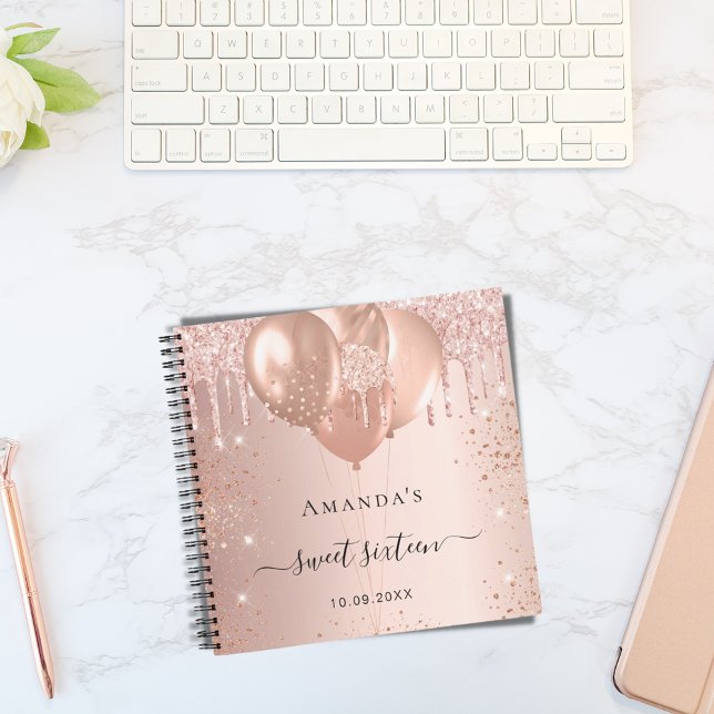 Guest book Sweet 16 rose gold blush glitter  (Creator Uploaded)