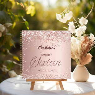 Guest book Sweet 16 rose gold pink