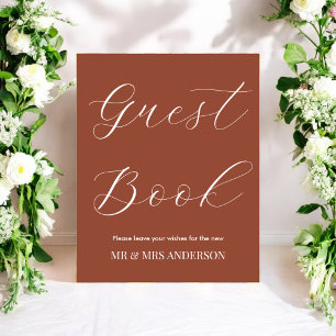 Guest Book Terracotta Burnt Orange Wedding Poster