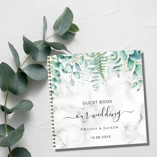 Guest book wedding eucalyptus greenery marble (Creator Uploaded)