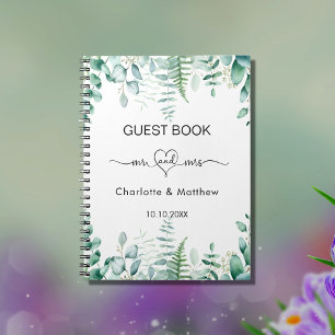 Guest book wedding eucalyptus greenery mr mrs