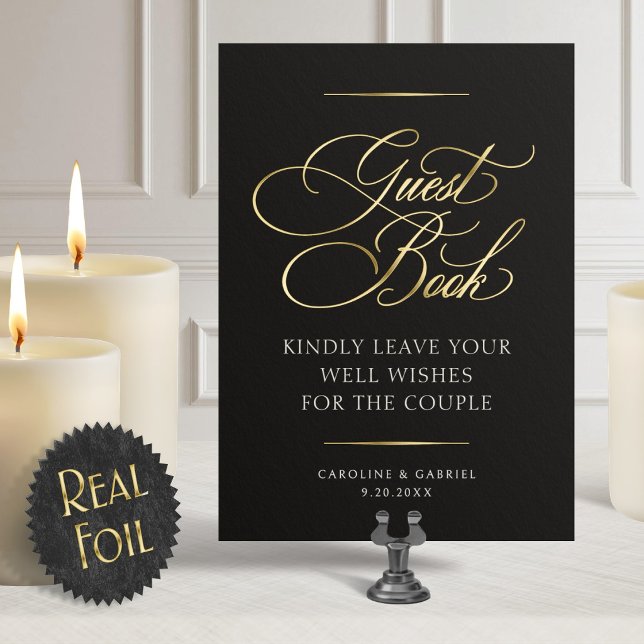 Guest Book Wedding Foil Table Sign (Creator Uploaded)