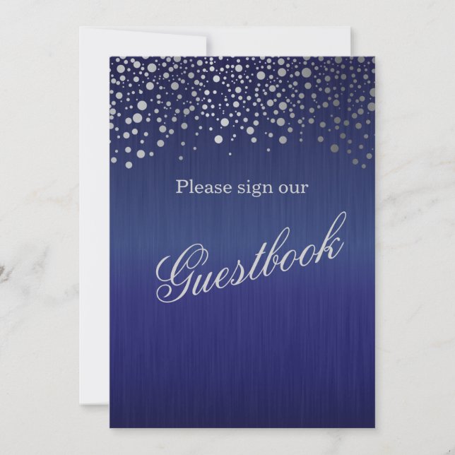 Guest Book Wedding Sign - Dark Blue (Front)