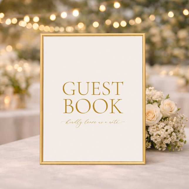 Guest Book Wedding Sign – Elegant Gold Calligraphy (Creator Uploaded)