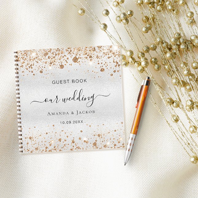 Guest book wedding silver gold glitter names (Creator Uploaded)