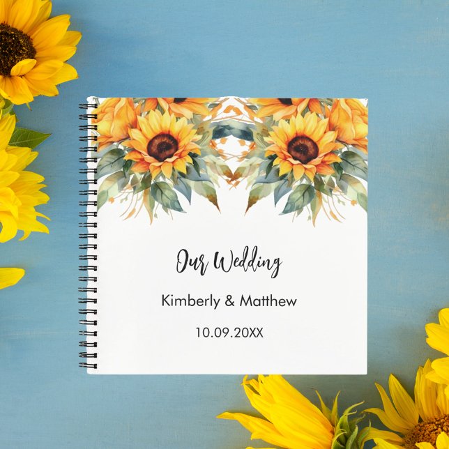 Guest book wedding sunflowers watercolor (Creator Uploaded)