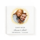 Guest book wedding white gold glitter photo