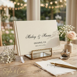 Guest Book with Personalized Custom Text Design