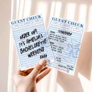 Guest Check Bachelorette Cocktail Weekend Invitation