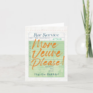Guest Check Receipt Champagne Pop the Bubbly  Holiday Card