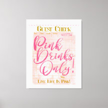 Guest Check Receipt Pink Drinks Preppy Feminine