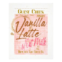 Guest Check Receipt Vanilla Latte Coffee Oat Milk