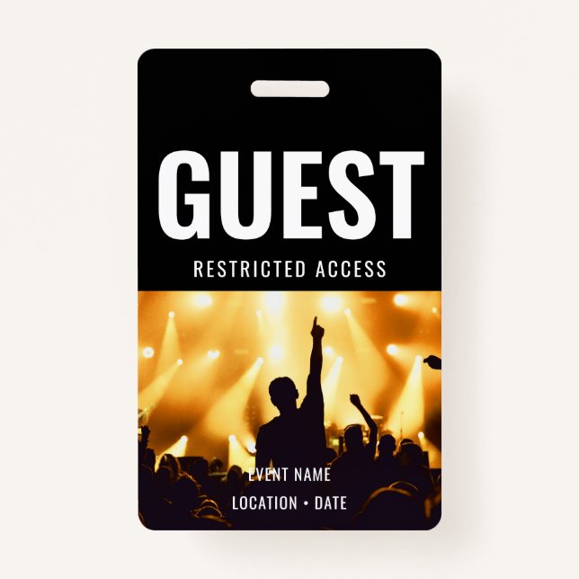 Guest Custom Event or Concert Name  ID Badge (Front)