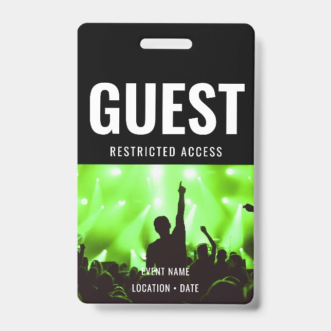 Guest Custom Event or Concert Name  ID Badge (Front)