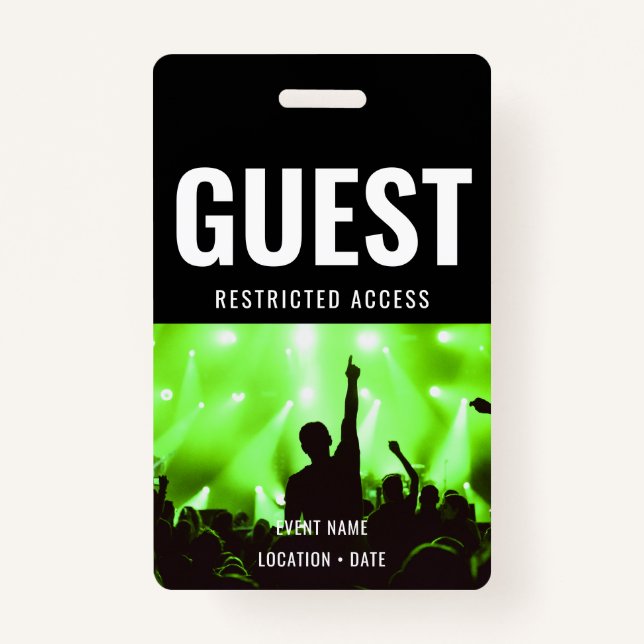 Guest Custom Event or Concert Name  ID Badge (Front)