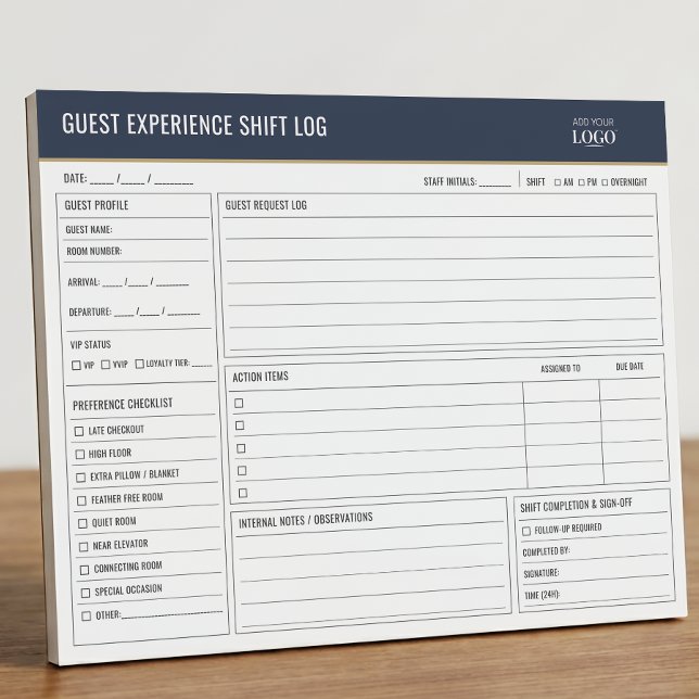 Guest Experience Front Office Shift Handover Log Notepad (Creator Uploaded)