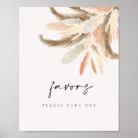 Guest Favours Sign Gold Pampas Grass Wedding C100