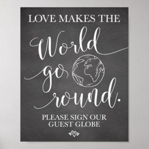 Guest Globe Wedding Table Sign