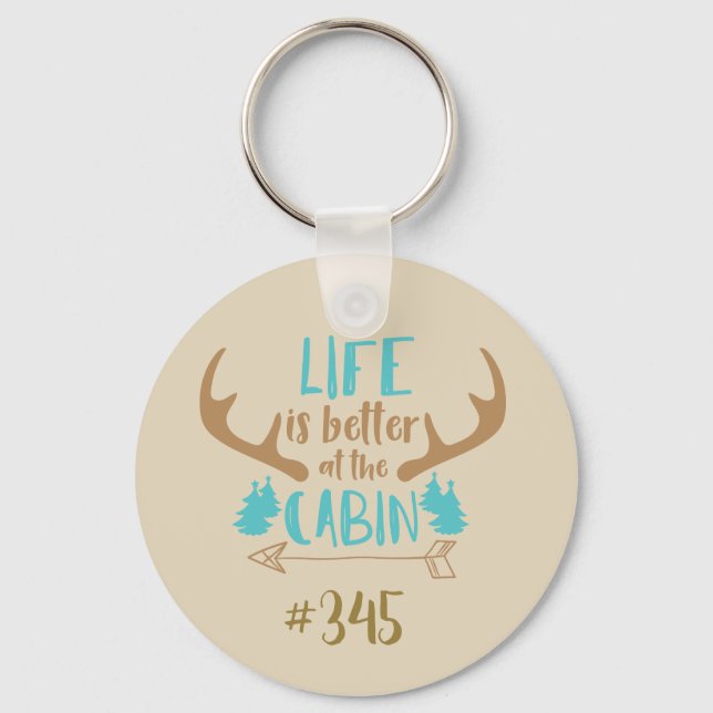 Guest House Rental Property Vacation Cabin number Key Ring (Front)