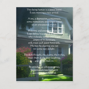 Guest House Rumi Poem Postcard