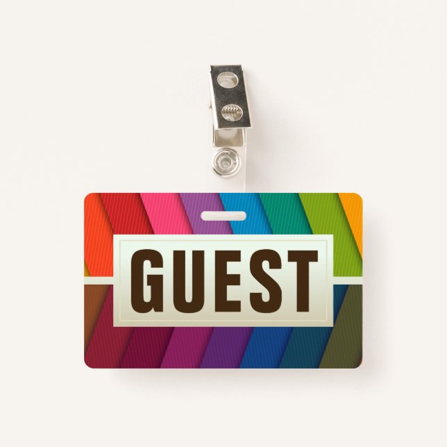 Guest ID Card ID Badge (Front with Clip)