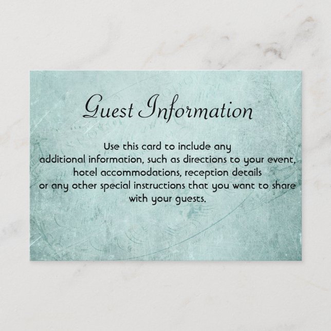 Guest Information Card on Vintage Paper (Front)