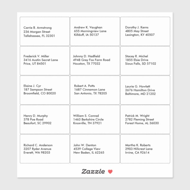 Guest List Name Address Custom (Sheet)