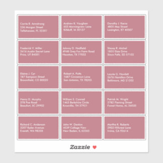 Guest List Name Address Custom Rose Gold