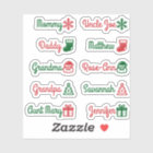 Guest List Names Cute Christmas Symbols Red Green