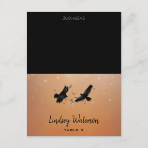 Guest Name Printed Table Card Ravens Halloween