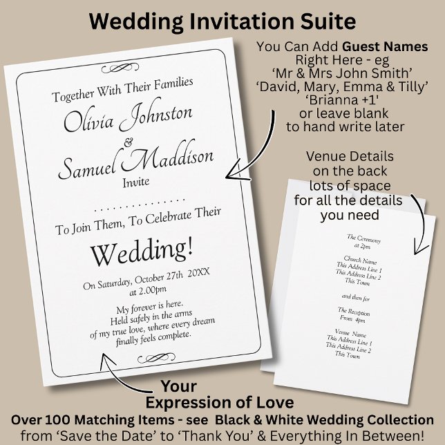 Guest Names, Black & White with Infinity Scroll Invitation (Creator Uploaded)