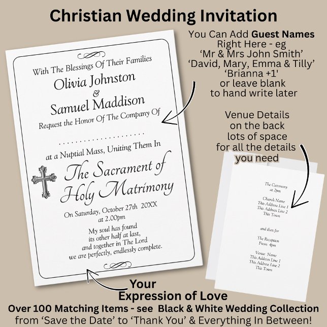 Guest Names, Black & White with Infinity Scroll Invitation (Creator Uploaded)