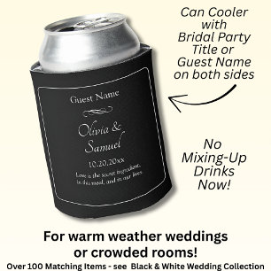 Guest Names Date Message Black White Infinity Can Cooler