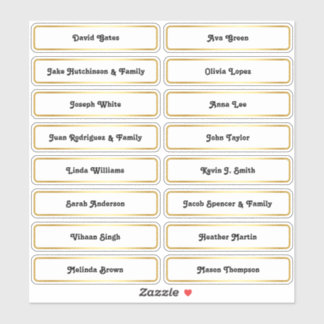 🥂 Guest Names Wedding Seating Plan Card Sticker