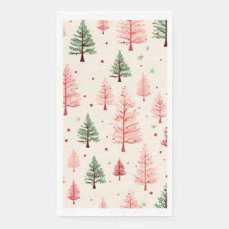 Guest Napkin Pink Christmas