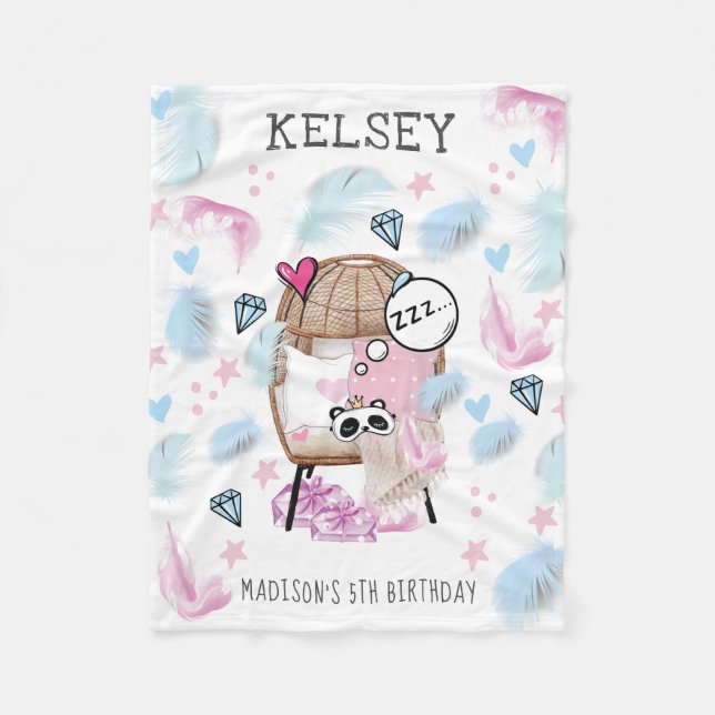 Guest Personalised Slumber Party Fleece Blanket (Front)